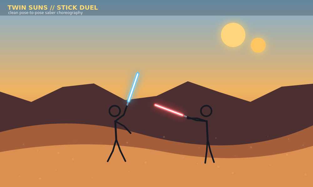 Star Wars Scene — Twin Suns Stick Duel actual widget preview