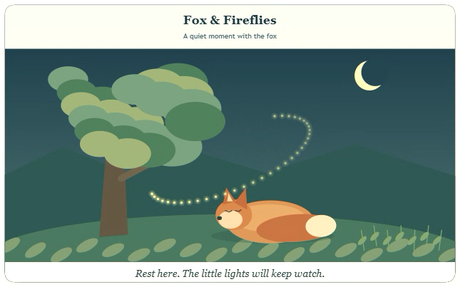 Fox & Fireflies actual widget preview