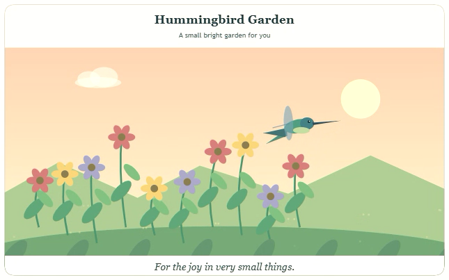 Hummingbird Garden actual widget preview
