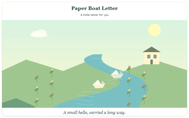 Paper Boat Letter actual widget preview