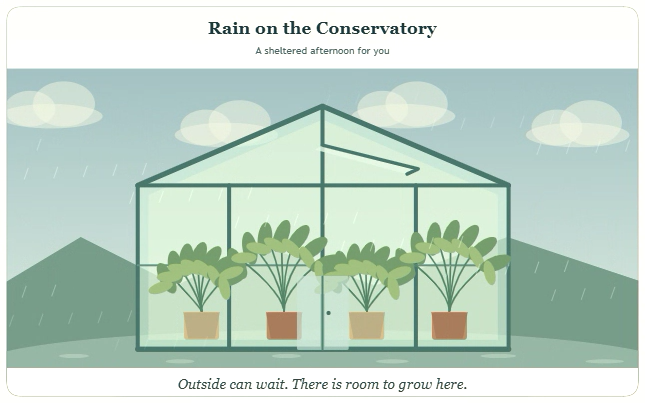 Rain on the Conservatory actual widget preview